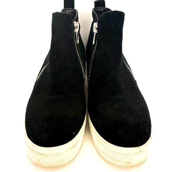 Steve Madden Wedgie Black Double Zipper High Top Sneaker Size 9.5 - Picture 5 of 9